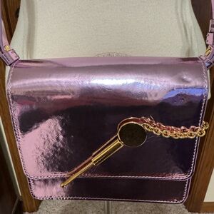 Pre-owned Sophie Hulme London Metallic Pink Cocktail Stirrer Shoulder Bag